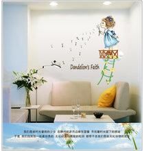 Blow the dandelion girl children room of household adornment wall stickers on the wall SM6