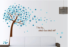 Blue Flower Tree Family Happy Home Decor Wall Sticker Removable SM6