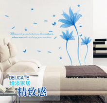 Blue dream flower can remove the wall stickers Bedroom, living room sofa decorative wall stickers in the background SM6