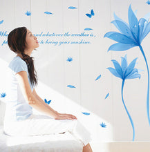 Blue dream flower can remove the wall stickers Bedroom, living room sofa decorative wall stickers in the background SM6