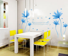 Blue dream flower can remove the wall stickers Bedroom, living room sofa decorative wall stickers in the background SM6