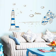 Blue harbor TV setting wall PVC three generations of wall stickers on the wall SM6