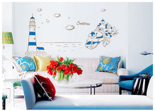 Blue harbor TV setting wall PVC three generations of wall stickers on the wall SM6