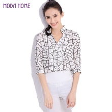 Blusas Femininas Women Blouses Contrast Pattern Asymmetric Hem Stand Collar Casual Shirts Women Tops Plus Size S-XXL SM6