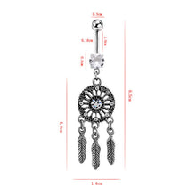 Body Jewelry Crystal Gem Dream Catcher Navel Dangle Belly Barbell Button Bar Ring Body piercing Art SM6
