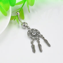 Body Jewelry Crystal Gem Dream Catcher Navel Dangle Belly Barbell Button Bar Ring Body piercing Art SM6