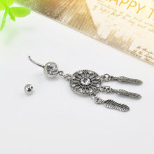 Body Jewelry Crystal Gem Dream Catcher Navel Dangle Belly Barbell Button Bar Ring Body piercing Art SM6