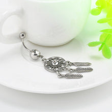 Body Jewelry Crystal Gem Dream Catcher Navel Dangle Belly Barbell Button Bar Ring Body piercing Art SM6