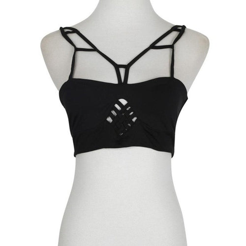 Bodycon Sexy Bra Women Hollow Out Bandage Cropped Tops Backless Slim Black Bralette Bra Roupas Sexy E Sensuais#121 SM6