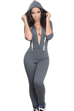Bodycon Sport Jumpsuit  Good Stretch Hooded Black Sexy One Piece Outfits Long Pants Fitness Sports Suits Overalls SM6