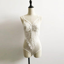 Bodysuit Women  Lace Sheer Mesh Bandage One-Piece Lace Bralette Bustier Bodysuit Triangle Overalls combinaison femme #53 SM6