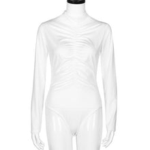 Bodysuits Women  Turtleneck Long Sleeve Black White Bodycon Overalls Rompers Womens Slim Bodysuit combinaison femme &23 SM6