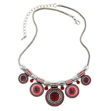 Boheman Style Statement Choker Necklace Women Jewelry Ethnic Collar Retro Silver Plated Colorful Pendant Necklaces SM6
