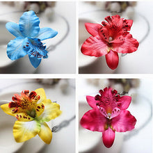 Bohemia Style Bridal Flower Orchid Leopard Hair Clip Beauty Hairpins Barrette Wedding Decoration Hair Accessories Beach Hairwear SM6