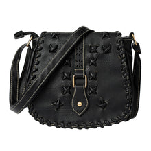 Bohemia Women PU Leather Crossbody Bag Tassel Hollow Out Cover Messenger Bags Zipper Casual Vintage Small Shoulder Bags Black SM6