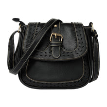 Bohemia Women PU Leather Crossbody Bag Tassel Hollow Out Cover Messenger Bags Zipper Casual Vintage Small Shoulder Bags Black SM6