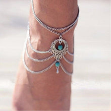 Boho Ethnic Turquoise Beads Barefoot S al Anklet Chic Multilayer Tassel Foot Chain Anklet Bracelet Body Jewelry For Women SM6