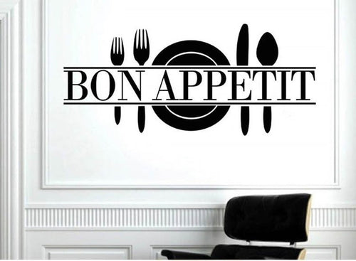 Bon appetit food wall stickers kitchen room decoration 8344. diy vinyl adesivo de paredes home decals art posters papers 3.5 SM6