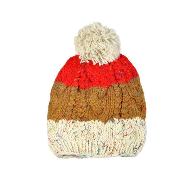 Bonnet Femme Hiver Striped Women Ladies Winter Hats Colorful Knitted Beanie Women Caps Gorros Mujer Invierno#F106 SM6