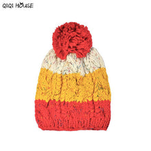 Bonnet Femme Hiver Striped Women Ladies Winter Hats Colorful Knitted Beanie Women Caps Gorros Mujer Invierno#F106 SM6