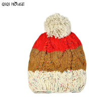Bonnet Femme Hiver Striped Women Ladies Winter Hats Colorful Knitted Beanie Women Caps Gorros Mujer Invierno#F106 SM6
