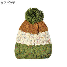 Bonnet Femme Hiver Striped Women Ladies Winter Hats Colorful Knitted Beanie Women Caps Gorros Mujer Invierno#F106 SM6