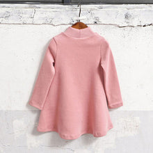 Bowknot Flower Girls Dress Children Kids Clothing Long Sleeve Cotton T-ShirtSM6