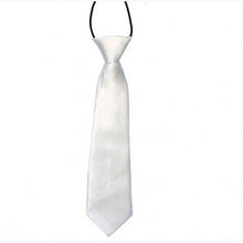 Boys Girls Necktie Children School Tuxedo Satin Silk Elastic Neck Tie Ties for Kids School Wedding Prom Clip On SM6