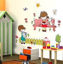 Boys and girls learn companions Removable wall stickers PVC transparent film SM6