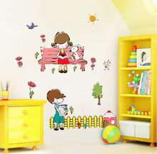 Boys and girls learn companions Removable wall stickers PVC transparent film SM6
