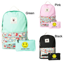 Canvas Women Backpack Big Capacity Travel Smiley School Bags For Teenagers Cartoon Backpack For Girls Mochilas Escolar SM6