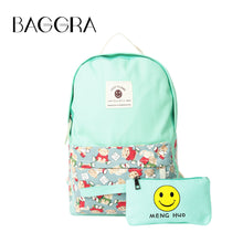 Canvas Women Backpack Big Capacity Travel Smiley School Bags For Teenagers Cartoon Backpack For Girls Mochilas Escolar SM6
