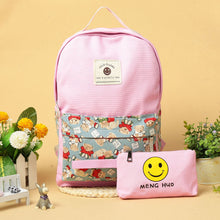 Canvas Women Backpack Big Capacity Travel Smiley School Bags For Teenagers Cartoon Backpack For Girls Mochilas Escolar SM6