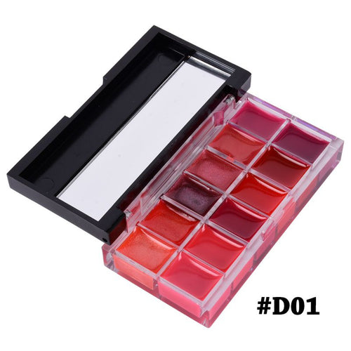 Brand 12 Colors Style Lip Gloss Long Lasting Moisturizer Makeup Nutritiouatte Lipgloss Lips Tint Pigment Palette Makeup SM6