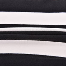 Black   White Striped Long Sleeve Knitted Open Cardigan Fall Slim Women Sweater SM6