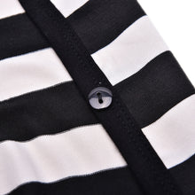 Black   White Striped Long Sleeve Knitted Open Cardigan Fall Slim Women Sweater SM6