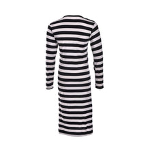 Black   White Striped Long Sleeve Knitted Open Cardigan Fall Slim Women Sweater SM6