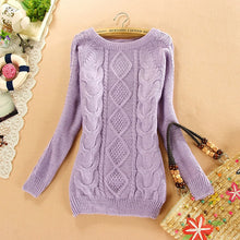 Brand New Autumn Winter Female Mohair Sweater Plus Size Knitted Long Sleeve O-neck Pullovers Hot  70077 SM6
