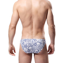 Cotton Men Briefs Floral Print Elastic Low Waist Pouch Bikini Panties Underpant Sexy Men Underwear Slip Homme Gay Sexy SM6