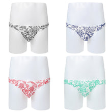 Cotton Men Briefs Floral Print Elastic Low Waist Pouch Bikini Panties Underpant Sexy Men Underwear Slip Homme Gay Sexy SM6