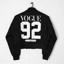 Brand New Streetwear Zip-up Sweatshirts Long Sleeve Plus Size Stand Letter Vogue 92 Coat With Zipper 70097 SM6
