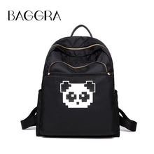 Women Backpack Waterproof School Bag Panda Applique Zipper Casual Rucksack Cute Girls Travel Bag Mochilas Mujer  SM6