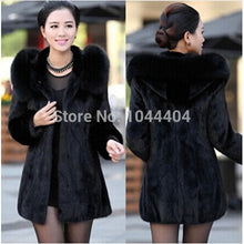 Brand Luxury Women Rabbit Fur Coat Fox Fur Collar Hooded Long Jacket Parka SM6