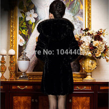 Brand Womens Jacket Fox Fur Collar Outerwear Long Parka Long Sleeve Coat Overcoat SM6