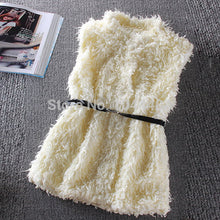 Brand newGirls Women Long Jacket Hairy Waistcoat Coat Outerwear Belt Sleeveless Vest SM6