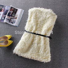 Brand newGirls Women Long Jacket Hairy Waistcoat Coat Outerwear Belt Sleeveless Vest SM6