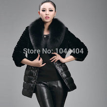 Brand newLuxury Women Jacket Fox Faux Fur Leather Outerwear Long Sleeve Coat andSM6