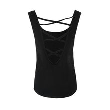 Breathable Tank Tops Bandage Corss Hollow Out Tops Summer Casual Loose Vest Fitness Wear Chalecos Mujer#121 SM6