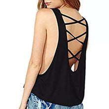 Breathable Tank Tops Bandage Corss Hollow Out Tops Summer Casual Loose Vest Fitness Wear Chalecos Mujer#121 SM6
