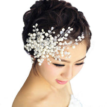 Bridal Wedding Hair Accessories Pearl Flower Tiara De Noiva Headpiece Crystal Headband For Bride Women Girl SM6
